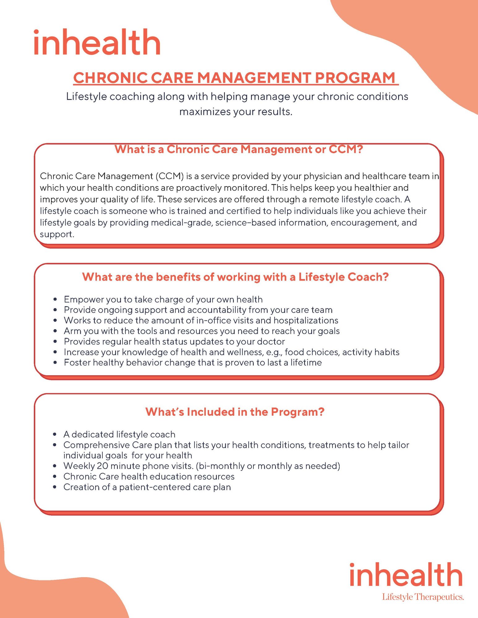 Chronic Care Managment Patient Handout  